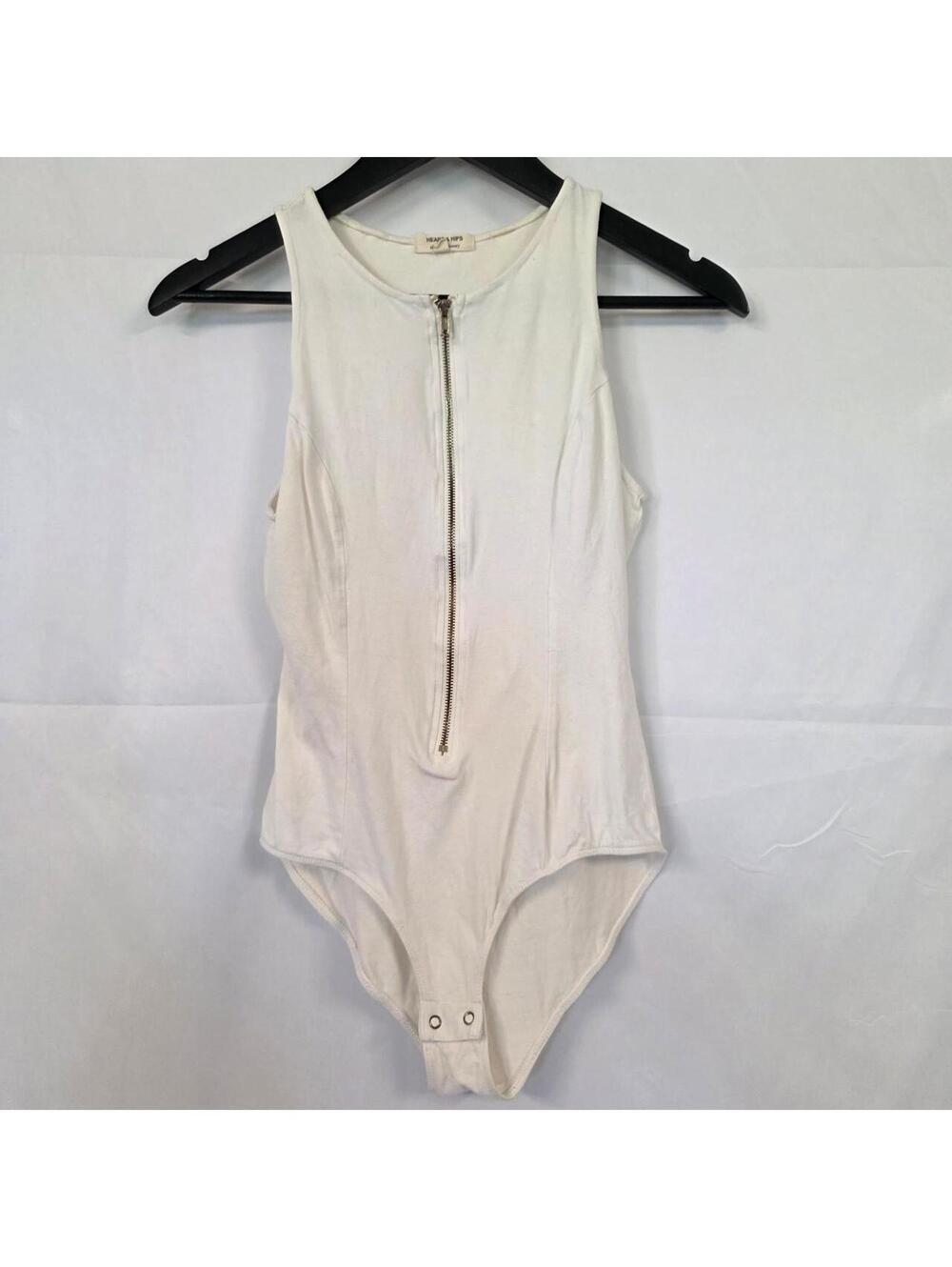 Heart Hips Women's White and Cream Bodysuit